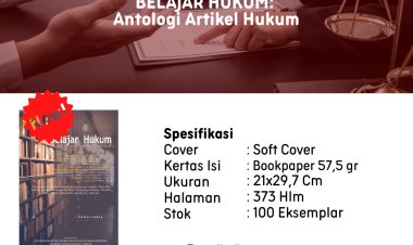 BELAJAR HUKUM: Antologi Artikel Hukum